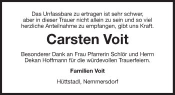 Anzeige von Carsten Voit von Nordbayerischer Kurier