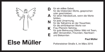 Anzeige von Else Müller von Nordbayerischer Kurier