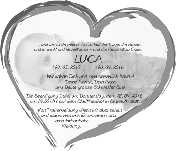 Anzeige von Luca  von Nordbayerischer Kurier