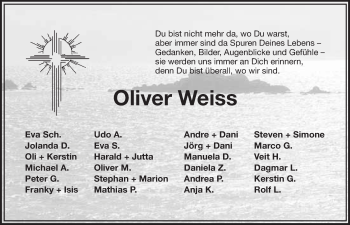 Anzeige von Oliver Weiss von Nordbayerischer Kurier