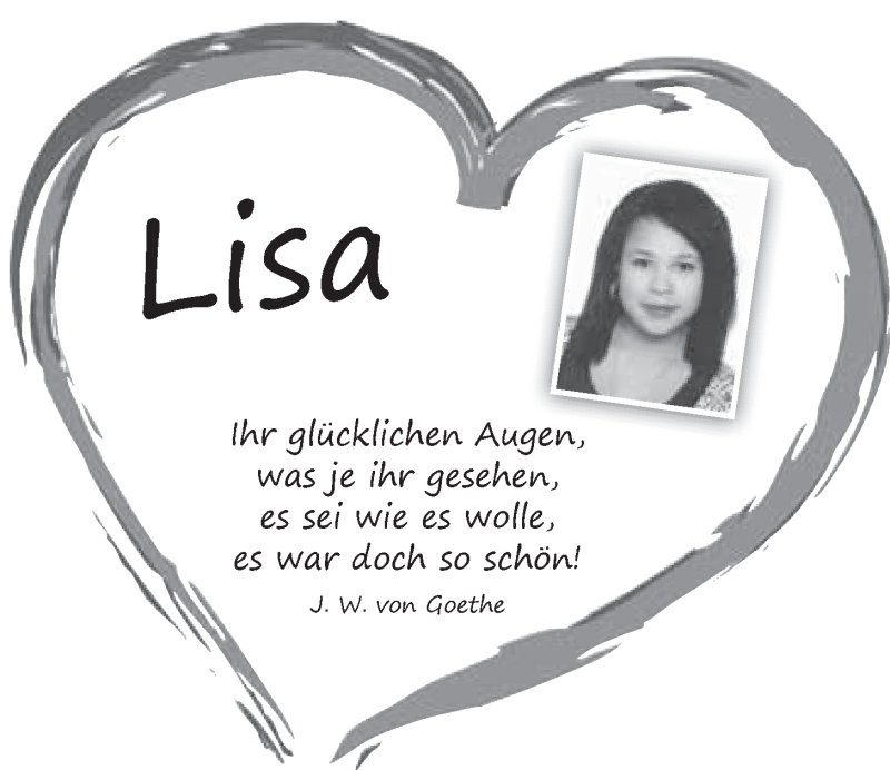  Traueranzeige für Lisa Marie Engelbrecht vom 13.09.2016 aus Nordbayerischer Kurier