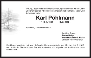 Anzeige von Karl Pöhlmann von Nordbayerischer Kurier