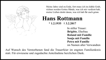 Anzeige von Hans Rottmann von Nordbayerischer Kurier