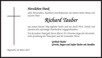 Anzeige von Richard Tauber von Nordbayerischer Kurier