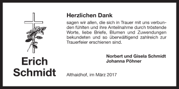 Anzeige von Erich Schmidt von Nordbayerischer Kurier