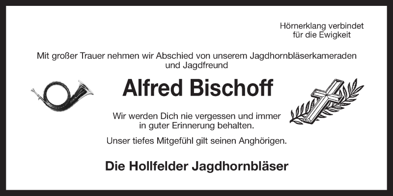  Traueranzeige für Alfred Bischoff vom 21.03.2017 aus Nordbayerischer Kurier