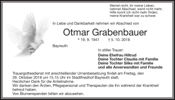 Anzeige von Otmar Grabenbauer von Nordbayerischer Kurier