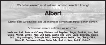 Anzeige von Albert Weiß von Nordbayerischer Kurier