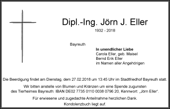 Anzeige von Jörn Eller von Nordbayerischer Kurier
