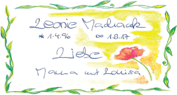 Anzeige von Leonie Elaine Machacek von Nordbayerischer Kurier