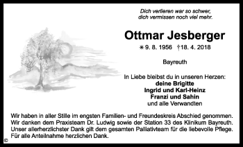 Anzeige von Ottmar Jesberger von Nordbayerischer Kurier