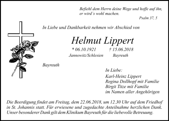 Anzeige von Helmut Lippert von Nordbayerischer Kurier