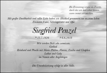 Anzeige von Siegfried Penzel von Nordbayerischer Kurier
