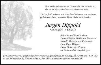 Anzeige von Jürgen Dippold von Nordbayerischer Kurier