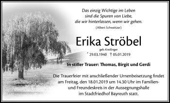 Anzeige von Erika Ströbel von Nordbayerischer Kurier