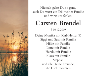 Anzeige von Carsten Brendel von Nordbayerischer Kurier