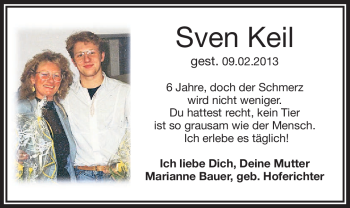 Anzeige von Sven Keil von Nordbayerischer Kurier