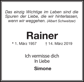 Anzeige von Rainer Pöhner  von Nordbayerischer Kurier