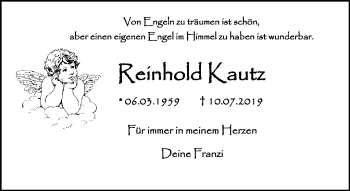 Anzeige von Reinhold Kautz von Nordbayerischer Kurier