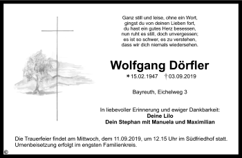 Anzeige von Wolfgang Dörfler von Nordbayerischer Kurier