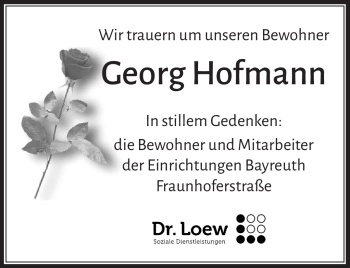 Anzeige von Georg Hofmann von Nordbayerischer Kurier