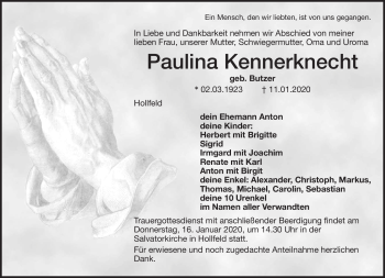 Anzeige von Paulina Kennerknecht von Nordbayerischer Kurier