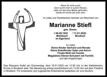 Anzeige von Marianne Stiefl von Nordbayerischer Kurier