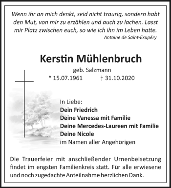 Anzeige von Kerstin Mühlenbruch von Nordbayerischer Kurier