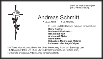 Anzeige von Andreas Schmitt von Nordbayerischer Kurier