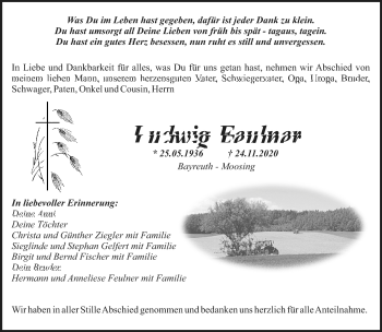 Anzeige von Ludig Feulner von Nordbayerischer Kurier