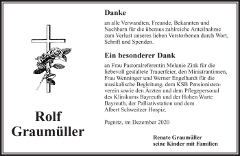 Anzeige von Rolf Graumüller von Nordbayerischer Kurier