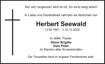 Anzeige von Herbert Seebald von Nordbayerischer Kurier