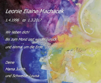 Anzeige von Leonie Elaine Machacek von Nordbayerischer Kurier