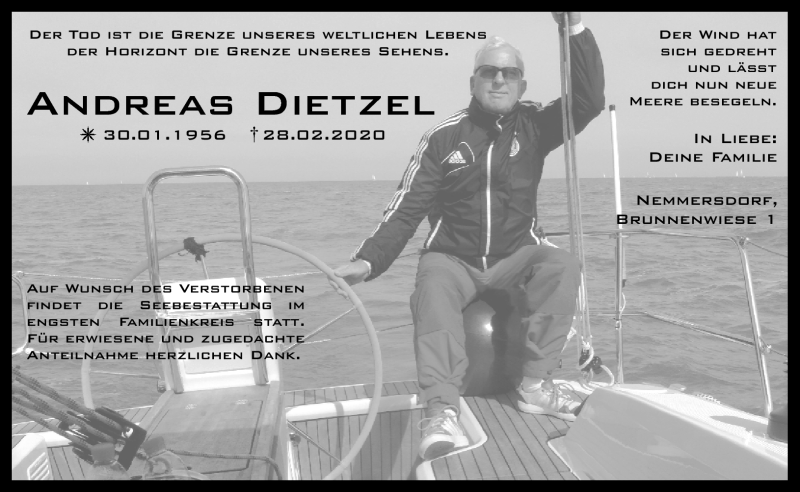  Traueranzeige für Andreas Dietzel vom 07.03.2020 aus Nordbayerischer Kurier