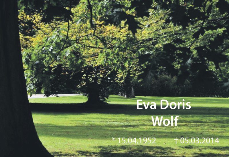  Traueranzeige für Eva Doris Wolf  vom 05.03.2020 aus Nordbayerischer Kurier