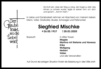 Anzeige von Siegfreid Mischke von Nordbayerischer Kurier