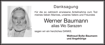 Anzeige von Werner Baumann von Nordbayerischer Kurier