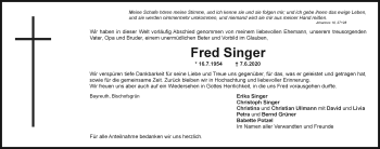 Anzeige von Fred Singer von Nordbayerischer Kurier