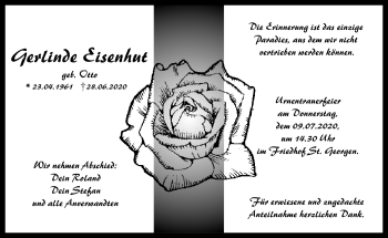Anzeige von Gerlinde Eisenhut von Nordbayerischer Kurier