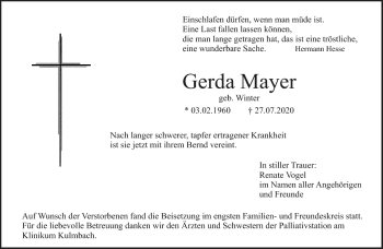 Anzeige von GerdA Mayer von Nordbayerischer Kurier