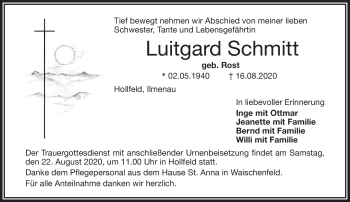 Anzeige von Luitgart Schmitt von Nordbayerischer Kurier