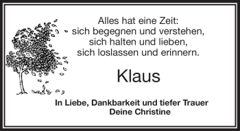 Anzeige von Klaus Feiler von Nordbayerischer Kurier