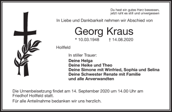 Anzeige von Georg Kraus von Nordbayerischer Kurier