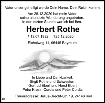 Anzeige von Herbert Rothe von Nordbayerischer Kurier