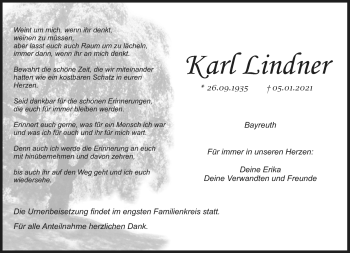 Anzeige von Karl Lindner von Nordbayerischer Kurier