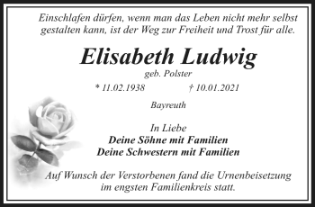 Anzeige von Elisabeth Ludwig von Nordbayerischer Kurier