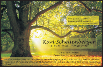 Anzeige von Karl Schellenberg von Nordbayerischer Kurier
