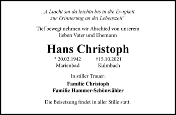 Anzeige von Hans Christoph von Nordbayerischer Kurier