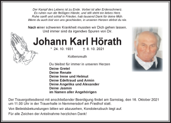Anzeige von Johann Karl Hörath von Nordbayerischer Kurier