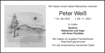 Anzeige von Peter Weiß von Nordbayerischer Kurier